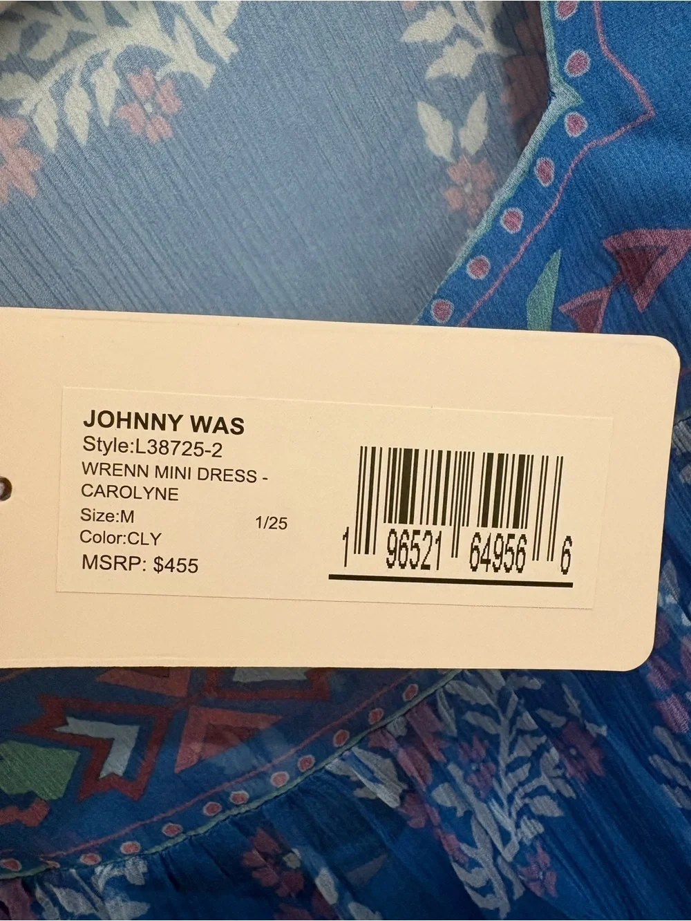 Johnny Was Jade “Wrenn” Mini Dress – Carolyne, Size M (NWT, flaw - Picture 5 of 8